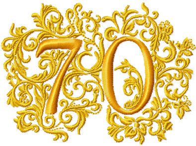 70th Anniversary Embroidery Design