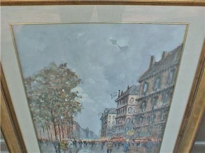 Gino De Simone, Large Street Scene Oil Painting  