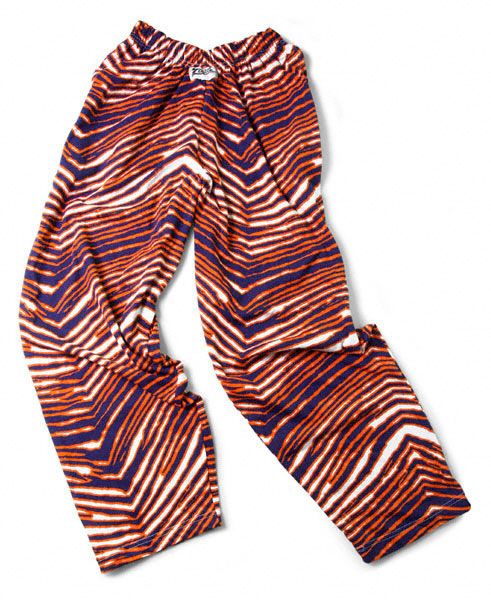 Zubaz Pants Navy/Orange Zubaz Zebra Pants  