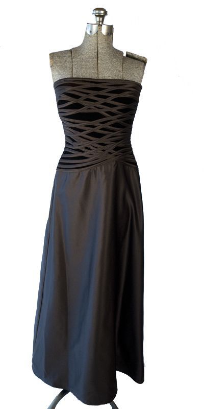 Exquisite TADASHI Strapless Chocolate Brown DRESS 6P  