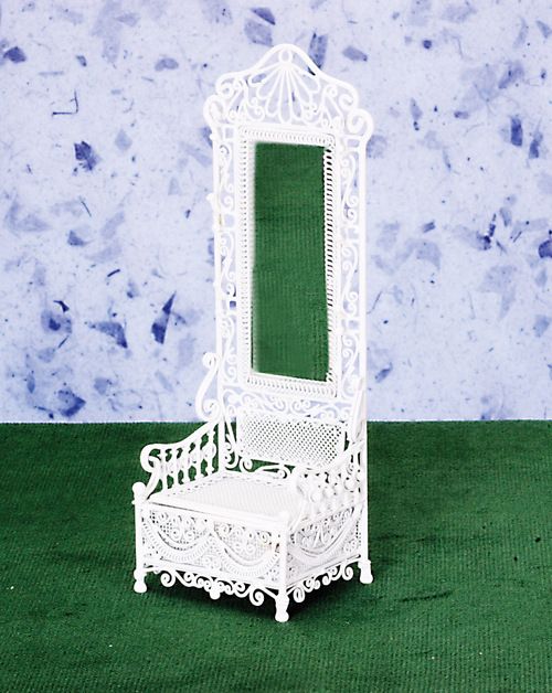 dollhouse miniature HALL STAND RACK LIVING ROOM WIRED with mirror 1.12 