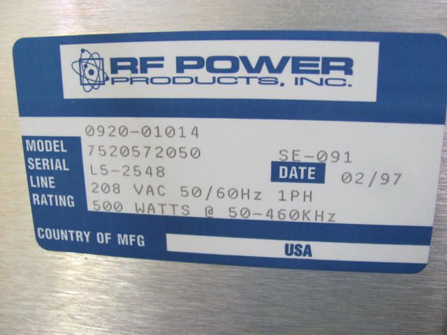   Materials P5000 LF RF Generator Rack 0290 09318 working ATL 100RA