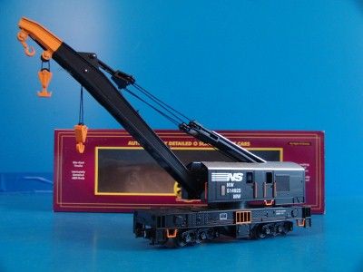 MTH O Scale Norfolk Southern Crane Car Maintnance Freight Model Train 