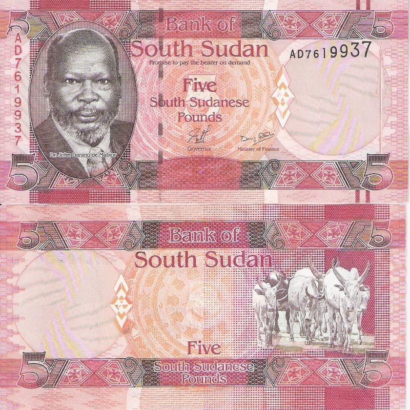 SOUTH SUDAN 5 Pounds Banknote World Paper Money Currency UNC BILL New 