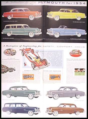 1954 Plymouth Brochure  Belvedere Savoy Plaza  