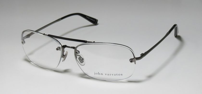 NEW JOHN VARVATOS V102 60 15 135 BLACK/GRAY AVIATOR RX EYEGLASS 