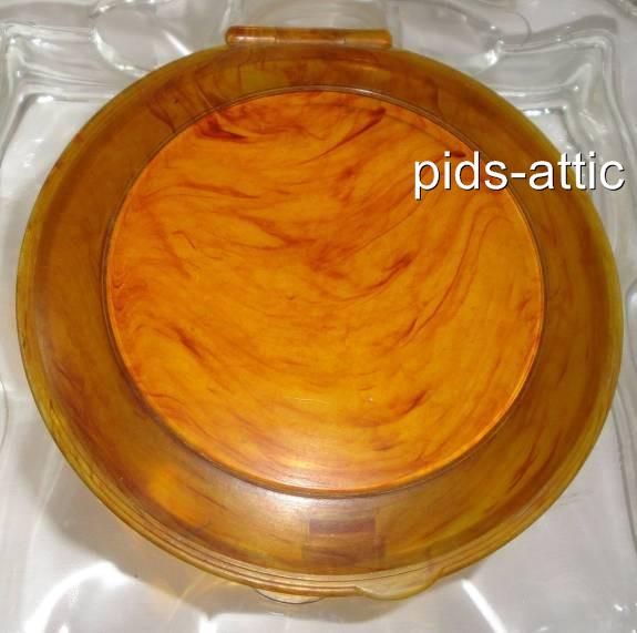 Unusual Large 5 Antique Faux Tortoise Shell Celluloid Compact Vintage 