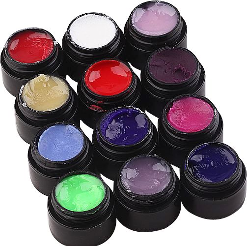 12X Color 3D Art UV Gel nail Art System Kit J0798 1  