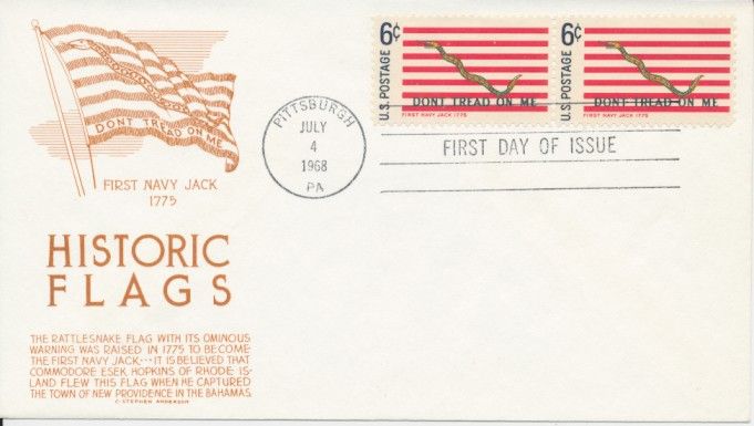 1345 54 Historic Flags set of 10 Anderson cachet First Day covers 