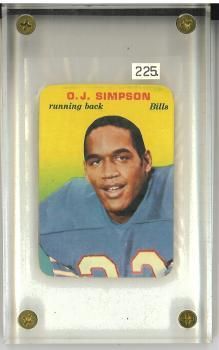 1970 TOPPS SLABBED O J SIMPSON SUPER GLOSSY CARD 22  