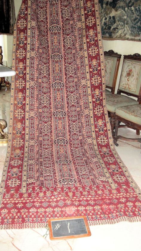 1of2 ANTIQUE FRENCH TAPESTRY or RUG PANEL DRAPE c1880  