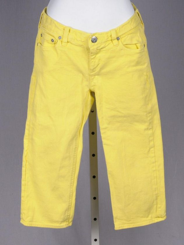 CREW Yellow Stretch Cotton Matchstick Crop Jeans 27  