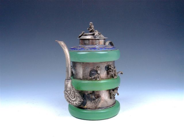 Vintage Tibetan Silver 12 Zodiac Animals Teapot Monkey  