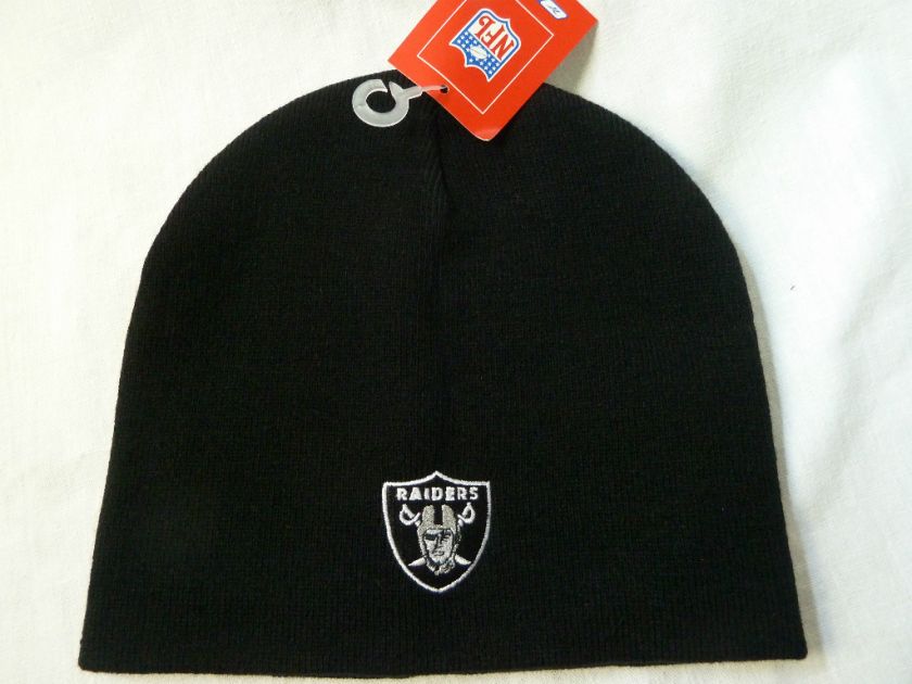 OAKLAND RAIDERS BLACK New Ski hat cap beanie Reebok NWT  