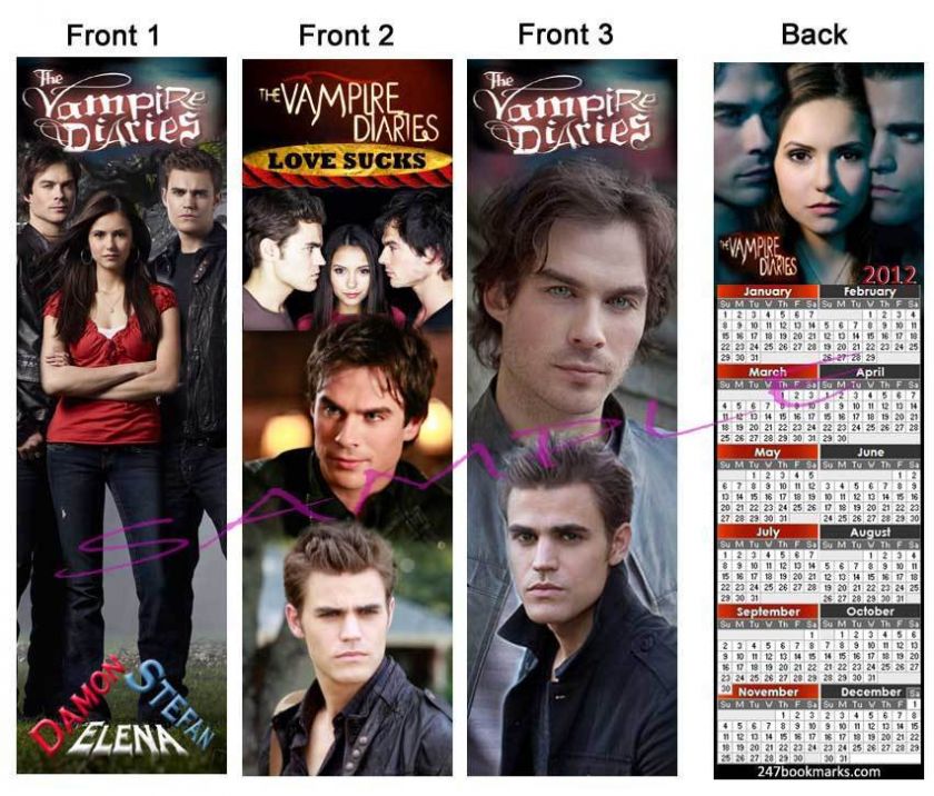 Lot CALENDAR 2012 The VAMPIRE DIARIES Damon Stefan Fan Art Bookmarks 