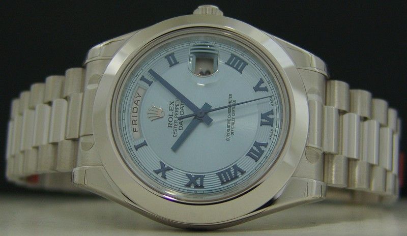 Rolex Platinum President II Roman Glacier 218206  