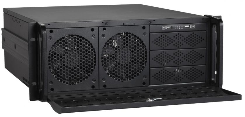 The 2 x 4HDD Cage can be 6 x Vertical 5.25 Open Bay