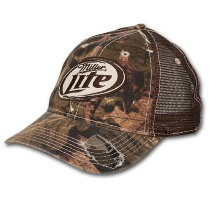 Miller Lite Camouflage Brown Adjustable Trucker Cap  