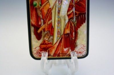   RUSSIAN LACQUER & MOTHER OF PEARL BOX W/ LADY OF AUTUMN NoR 2of 2