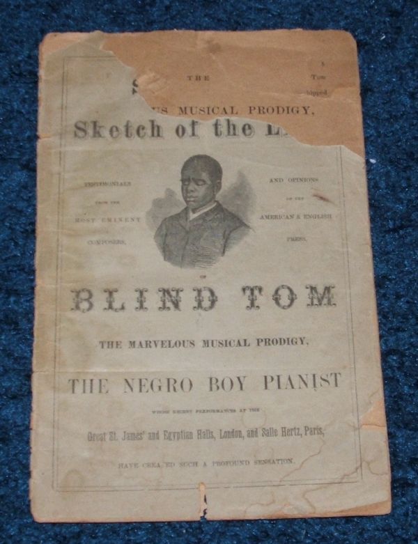 African American Blind Tom Negro Boy Pianist RARE1860  