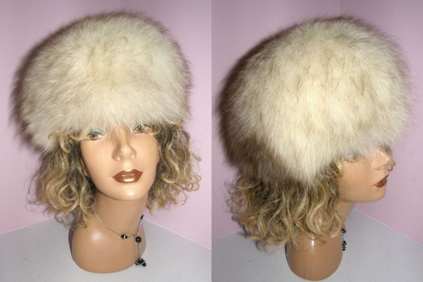 CHARMING NORWEGIAN FOX FUR HAT BOYARKA 22.5  