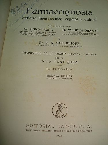 Farmacognosia   E. Gilg   W. Brandt   1942 ( Plantas )  