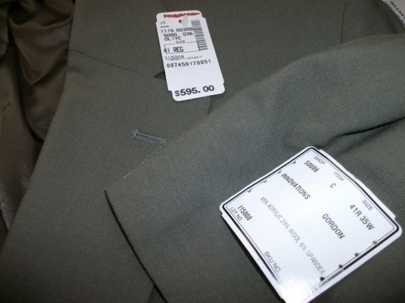 JOS A BANK OLIVE GORDON 2 BUTTON SUIT 41R 40W NWT $595  