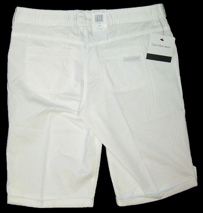 Calvin Klein Womens Bermuda Walking Shorts   White NWT  