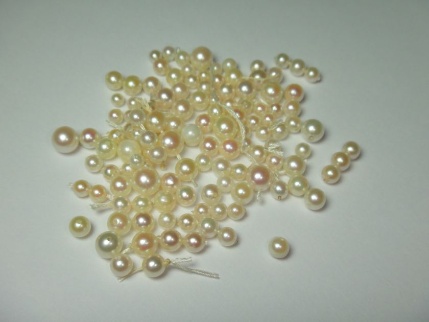   VINTAGE 1950S CULTURED PEARLS 3MM   6MM BEAUTIFUL   