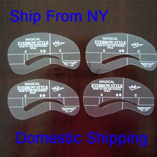 new 4 styles Eyebrow Stencil Kit Template Shape Make up  