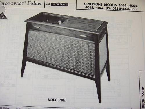 SILVERTONE 4063, 4064, 4065 PHONOGRAPH RADIO PHOTOFACT  