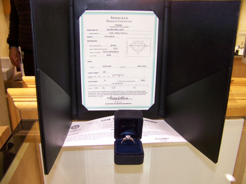 55ct Tiffany&Co Platinum Diamond Engagement Ring VS1/G  GIA Cert 