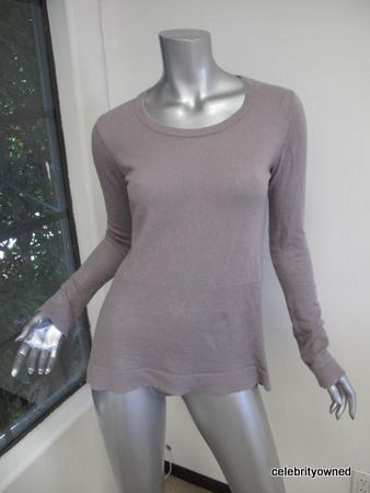 Kristense Du Nord Light Purple Cashmere Long Sleeve Scoop Neck Sweater 