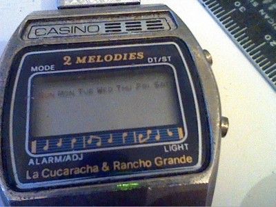 UNIQUE VINTAGE 2 MELODY CASINO LCD WATCH 4U2FIX  