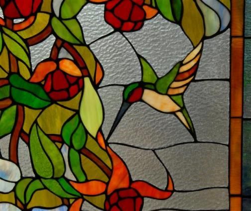 Description Beautiful stained glass window or panel featuring 