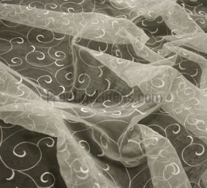 50 YARDS SHEER ORGANZA EMBROIDER FABRIC 58   IVORY  