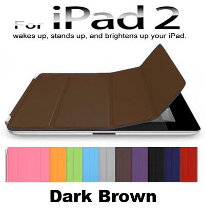 IPad 2 Smart Cover PU Leather Magnetic Case With Stand Wake Up Sleep 