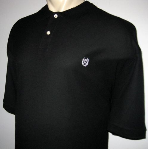 NEW 5XB CHAPS MENS POLO SHIRT Solid Black 5XL 5X BIG  