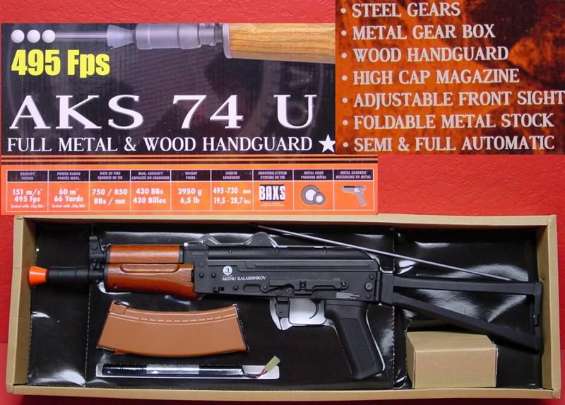 aeg AK47 KALASHNIKOV AKS 74U AK74U FoldStock METAL WOOD  