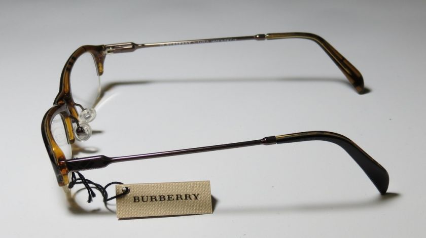 NEW BURBERRY 8457 51 18 135 HALF RIM TORTOISE/BROWN EYEGLASS/GLASSES 