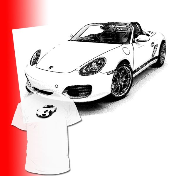 Porsche Boxter T shirt F1 911 Car Drawing ArAvailable  