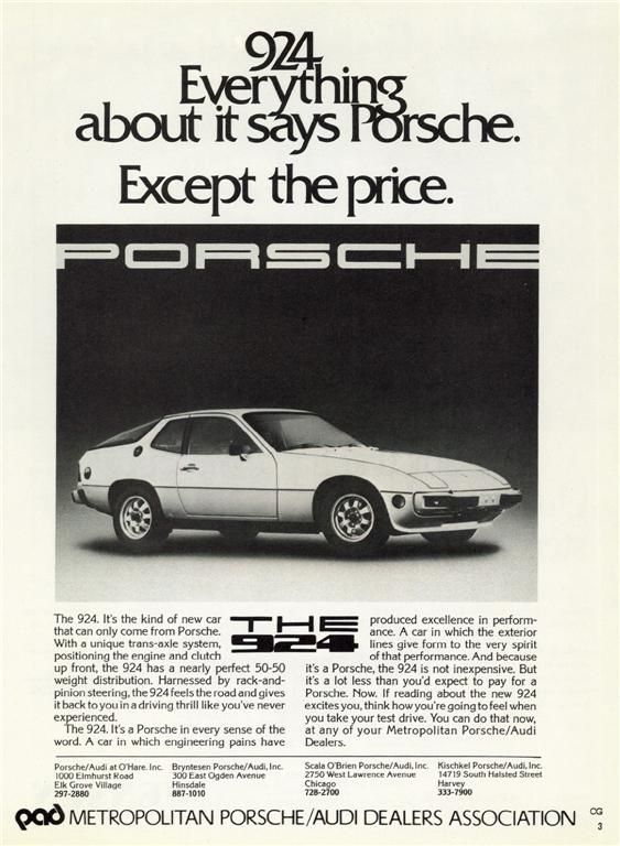 1977 PORSCHE 924 ad ~ Everything About It Says Porsche  