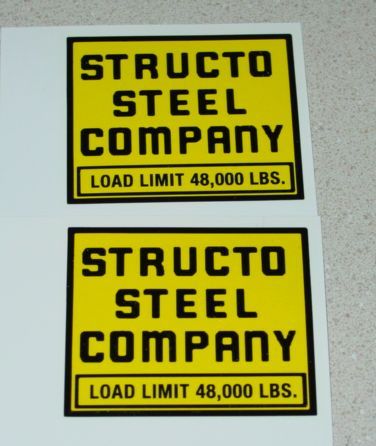 Structo Steel Company Semi Truck Decal Set ST 003  