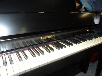 Baldwin Acrosonic Spinet Black Satin, Refinished, Very Nice, Bench 