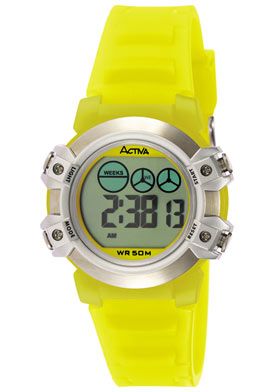 Activa Watch AD007 007 Midsize Digital Yellow Plastic  