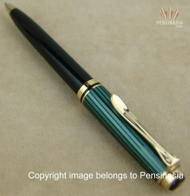 PELIKAN SOUVERAN K300 BLACK GREEN WITH GT BALLPOINT PEN  