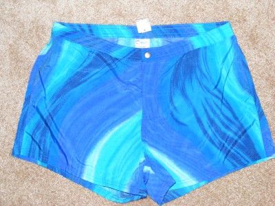 New Ladies CATALINA Blue cover up swim shorts L 12  14  