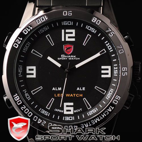   Stainless Steel Military LED Digital Fashion Quartz Watc  