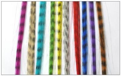 20 Grizzly Feather Hair Extensions synthetic with beads  