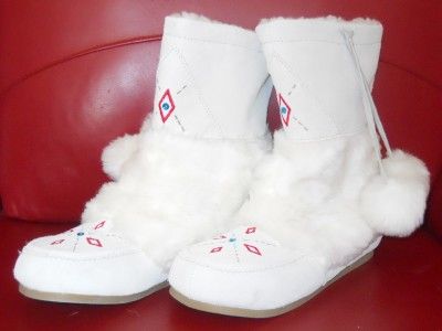 AIRWALK BOOTS   INDIAN MOCASINS Genuine SUEDE / Faux Fur   Sz 9.5M 